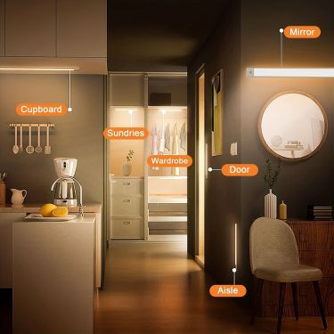 LED Strip Light med Bevegelsessensor – USB Oppladbar (40–80 cm, 3 Lysfarger)