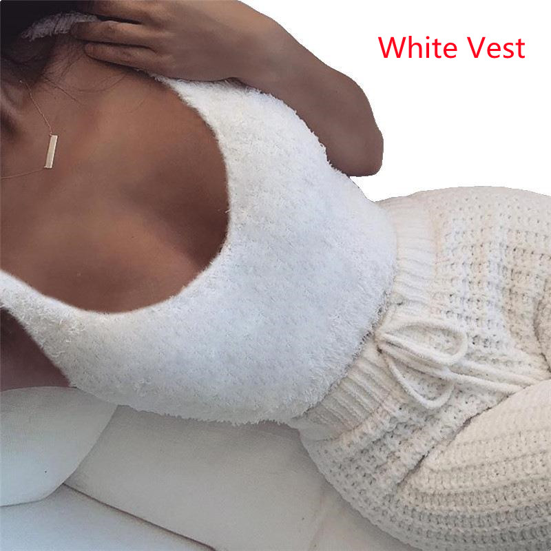 3-delt pysjsett for kvinner med langermet crop-top, singlet og shorts med snøring