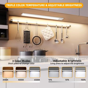 LED Strip Light med Bevegelsessensor – USB Oppladbar (40–80 cm, 3 Lysfarger)