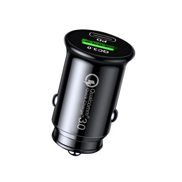 Biladapter med Dobbel Hurtiglading – QC 3.0 + PD USB-C