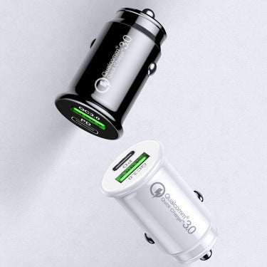 Biladapter med Dobbel Hurtiglading – QC 3.0 + PD USB-C