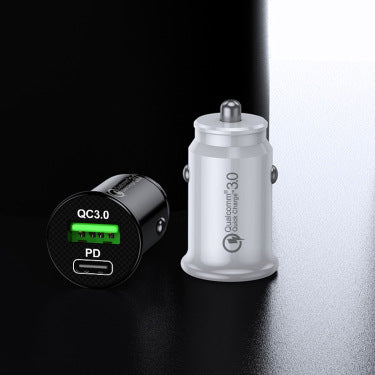 Biladapter med Dobbel Hurtiglading – QC 3.0 + PD USB-C