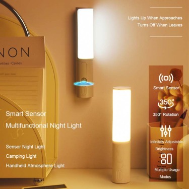 ✨ Trådløs LED-lampe med bevegelsessensor – Justerbar lysfarge (3-i-1)